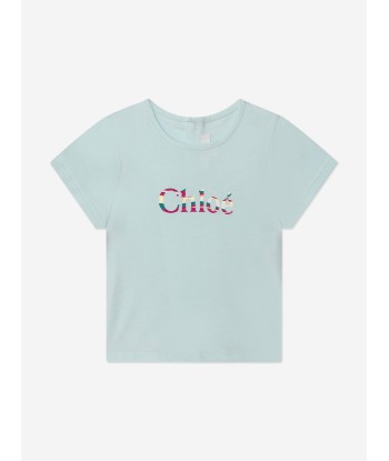 Chloé Baby Girls Logo T-Shirt in Blue Véritable concentré