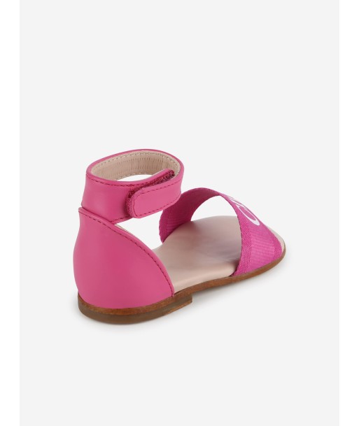 Chloé Girls Leather Logo Sandals in Pink Toutes les collections ici