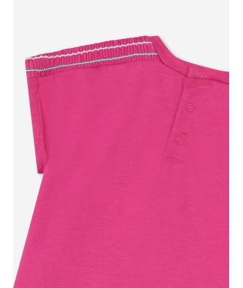 Chloé Baby Girls Embroidered Logo T-Shirt in Pink Pour