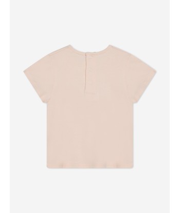 Chloé Baby Girls Embroidered Logo T-Shirt in Pink de l' environnement