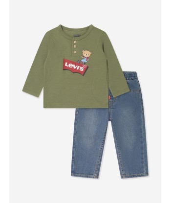 Levi's Baby Ramp Henely Denim Set in Blue le des métaux précieux