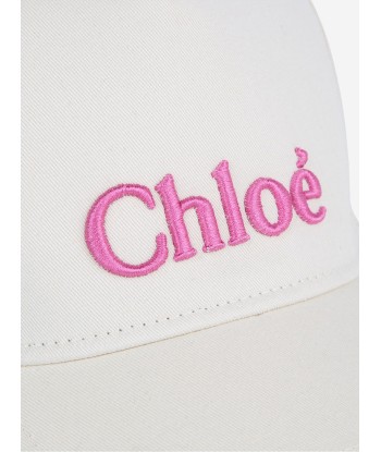 Chloé Girls Embroidered Logo Cap in Ivory Jusqu'à 80% De Réduction