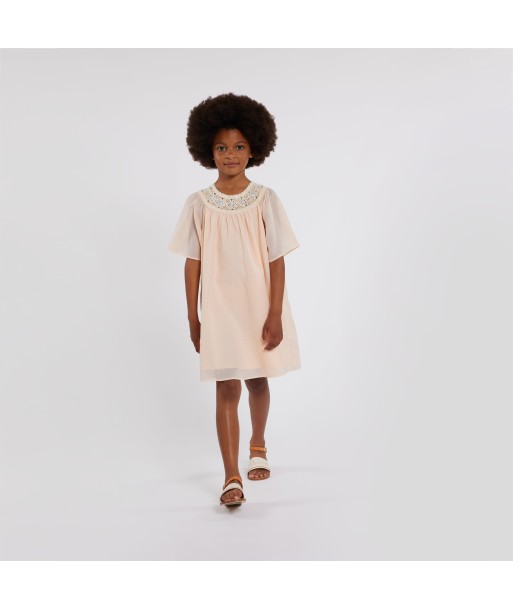 Chloé Girls Crocheted Lace Collar Dress in Pink Jusqu'à 80% De Réduction