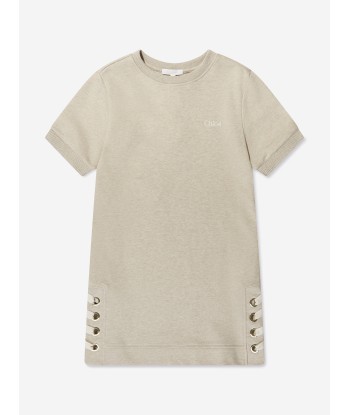 Chloé Girls Fleece Lacing Dress in Beige Comparez plus de prix