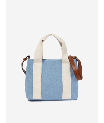 Chloé Girls Denim Logo Shoulder Bag in Blue (25cm) commande en ligne