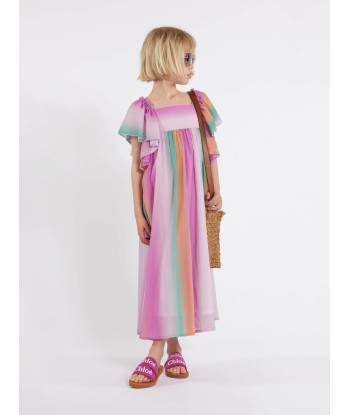 Chloé Girls Crepe Rainbow Dress in Multicolour la livraison gratuite