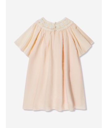 Chloé Girls Crocheted Lace Collar Dress in Pink Jusqu'à 80% De Réduction