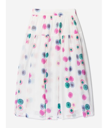 Chloé Girls Spotted Long Skirt in White pas cheres