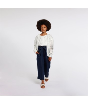 Chloé Girls Linen Trousers in Navy basket pas cher