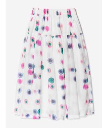 Chloé Girls Spotted Long Skirt in White pas cheres