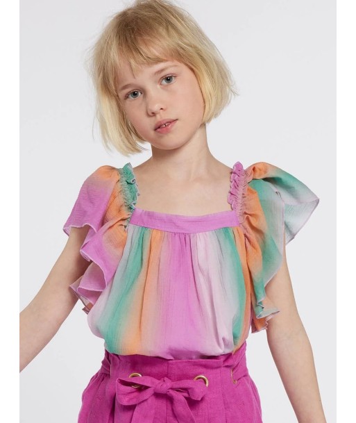 Chloé Girls Rainbow Ruffle Blouse in Multicolour ou a consommer sur place