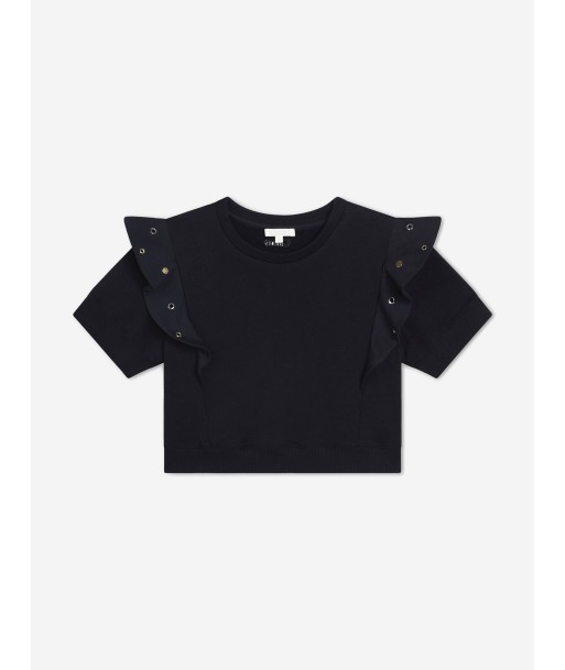 Chloé Girls Ruffle Sweatshirt in Navy à prix réduit toute l'année