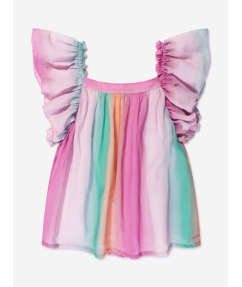 Chloé Girls Rainbow Ruffle Blouse in Multicolour ou a consommer sur place