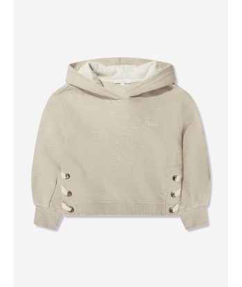 Chloé Girls Lacing Hoodie in Beige meilleur choix