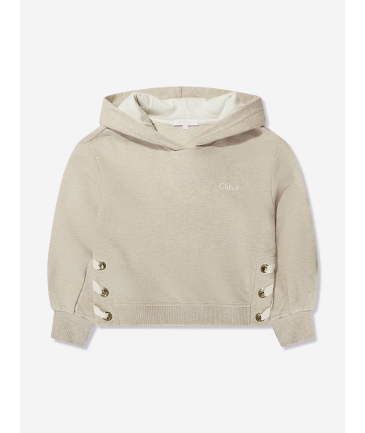 Chloé Girls Lacing Hoodie in Beige meilleur choix