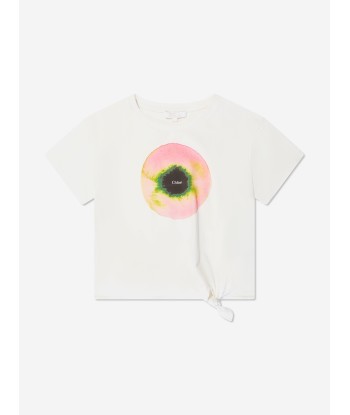 Chloé Girls Waist Tie T-Shirt in Ivory Amélioration de cerveau avec