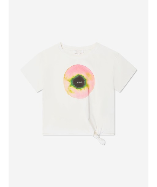 Chloé Girls Waist Tie T-Shirt in Ivory Amélioration de cerveau avec