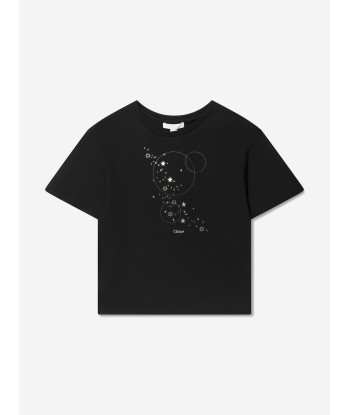 Chloé Girls Star Print T-Shirt in Black Venez découvrir notre 