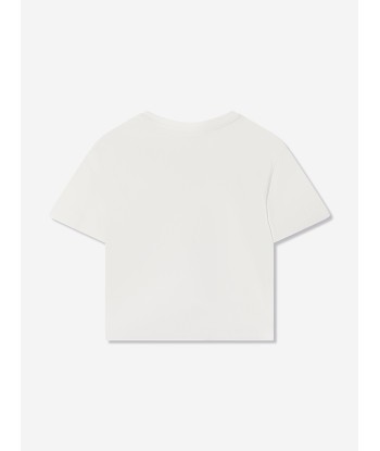 Chloé Girls Embroidered Logo T-Shirt in Ivory En savoir plus