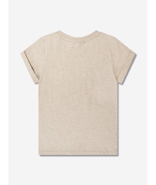 Chloé Girls Logo Print T-Shirt in Beige les ligaments