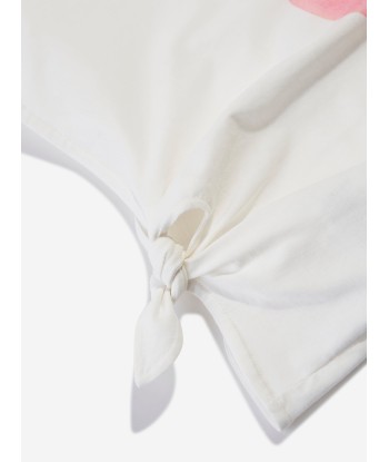 Chloé Girls Waist Tie T-Shirt in Ivory Amélioration de cerveau avec