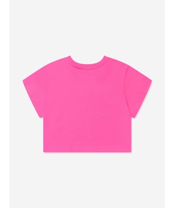 Chloé Girls Cropped Logo T-Shirt in Pink prix pour 