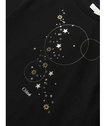 Chloé Girls Star Print T-Shirt in Black Venez découvrir notre 