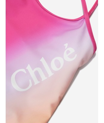 Chloé Girls Tie-Dye Logo Swimsuit in Pink sélection de produits