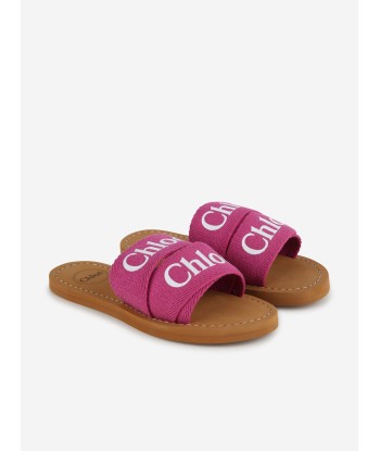 Chloé Girls Logo Slides in Pink français