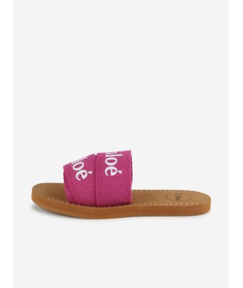 Chloé Girls Logo Slides in Pink français