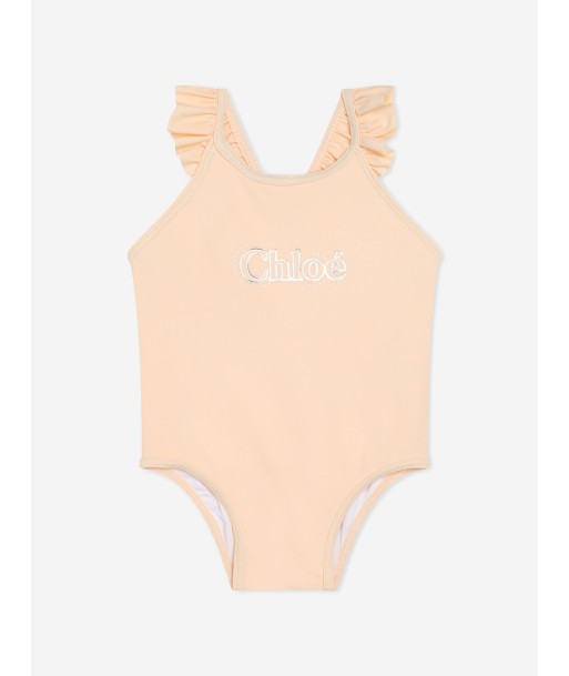 Chloé Baby Girls Logo Swimsuit in Pink À commander