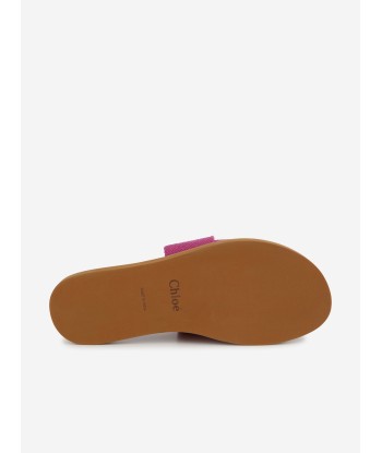 Chloé Girls Logo Slides in Pink français