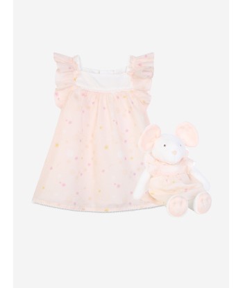 Chloé Baby Girls Dress And Soft Toy Gift Set in Pink en stock