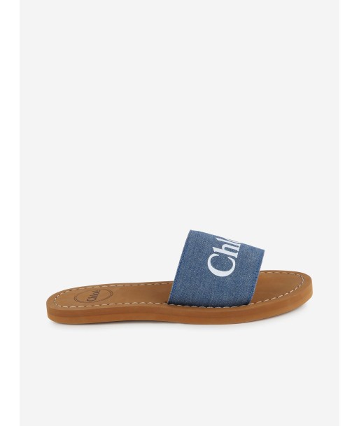 Chloé Girls Denim Slides in Blue vous aussi creer 