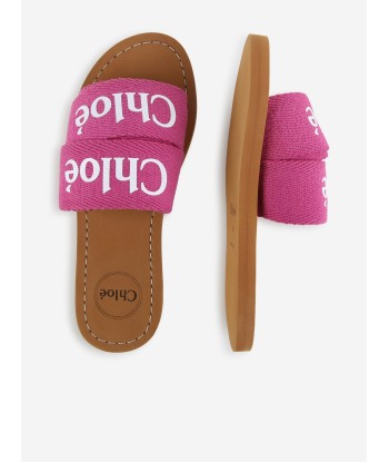 Chloé Girls Logo Slides in Pink français