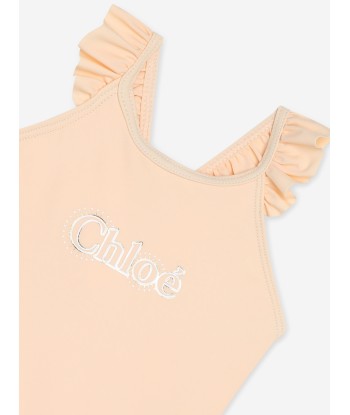 Chloé Baby Girls Logo Swimsuit in Pink À commander