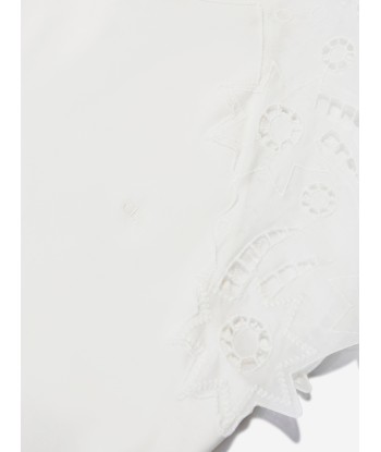 Chloé Girls Lace Sleeve T-Shirt in White 50% de réduction en Octobre 2024