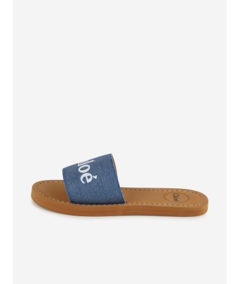 Chloé Girls Denim Slides in Blue vous aussi creer 