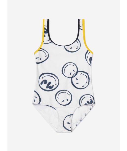 MARC JACOBS Girls Smiley Print Swimsuit in Ivory Venez découvrir notre 