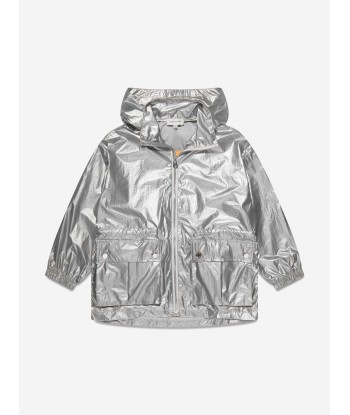 MARC JACOBS Girls Hooded Windbreaker in Silver chez Cornerstreet bien 