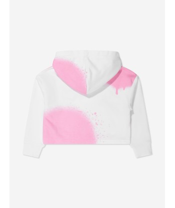 MARC JACOBS Girls Spray Spots Cropped Hoodie in White JUSQU'A -70%! 