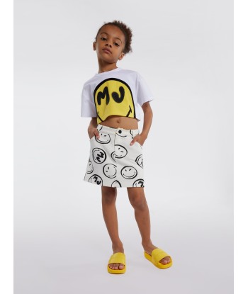 MARC JACOBS Girls Smiley Print Skirt in Ivory Les magasins à Paris