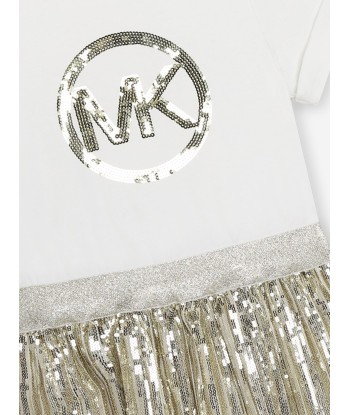 Michael Kors Girls Sequinned Logo Dress in Gold de France