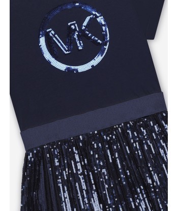 Michael Kors Girls Sequinned Logo Dress in Nsvy Véritable concentré