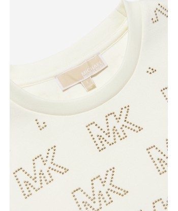 Michael Kors Girls Studded Logo Dress in Ivory à prix réduit toute l'année