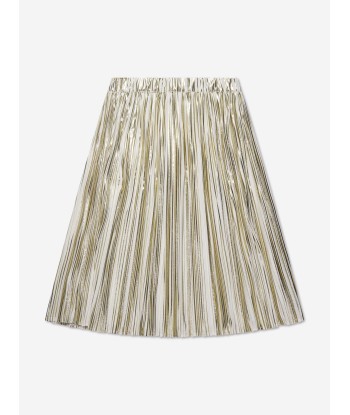 Michael Kors Girls Pleated Mid-Length Skirt in Gold prix pour 