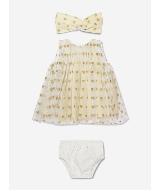 Michael Kors Baby Girls Dress With Knickers And Headband in Ivory de la marque