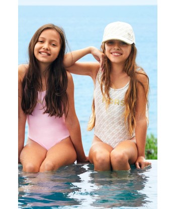 Michael Kors Girls Logo Swimsuit in Ivory Toutes les collections ici