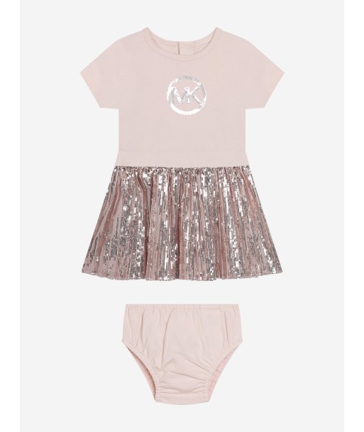 Michael Kors Baby Girls Sequin Dress With Knickers in Pink En savoir plus