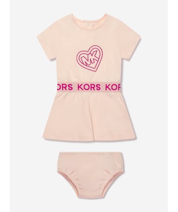 Michael Kors Baby Girls Logo Dress With Knickers in Pink En savoir plus